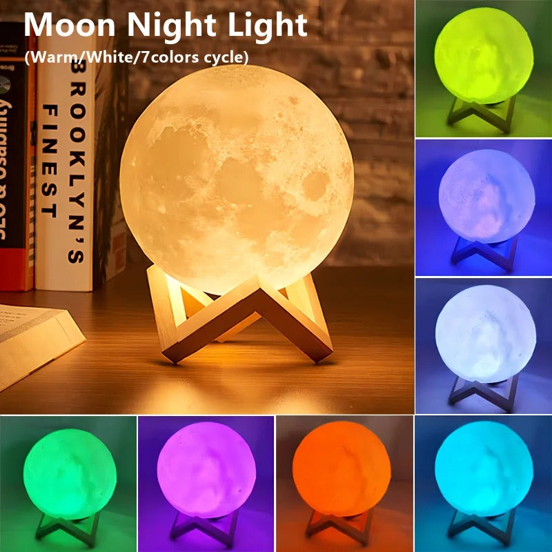 LED Galaxy Moon Lamp – Night Light for Kids, Bedroom Décor & Birthday Gifts