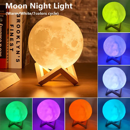 LED Galaxy Moon Lamp – Night Light for Kids, Bedroom Décor & Birthday Gifts